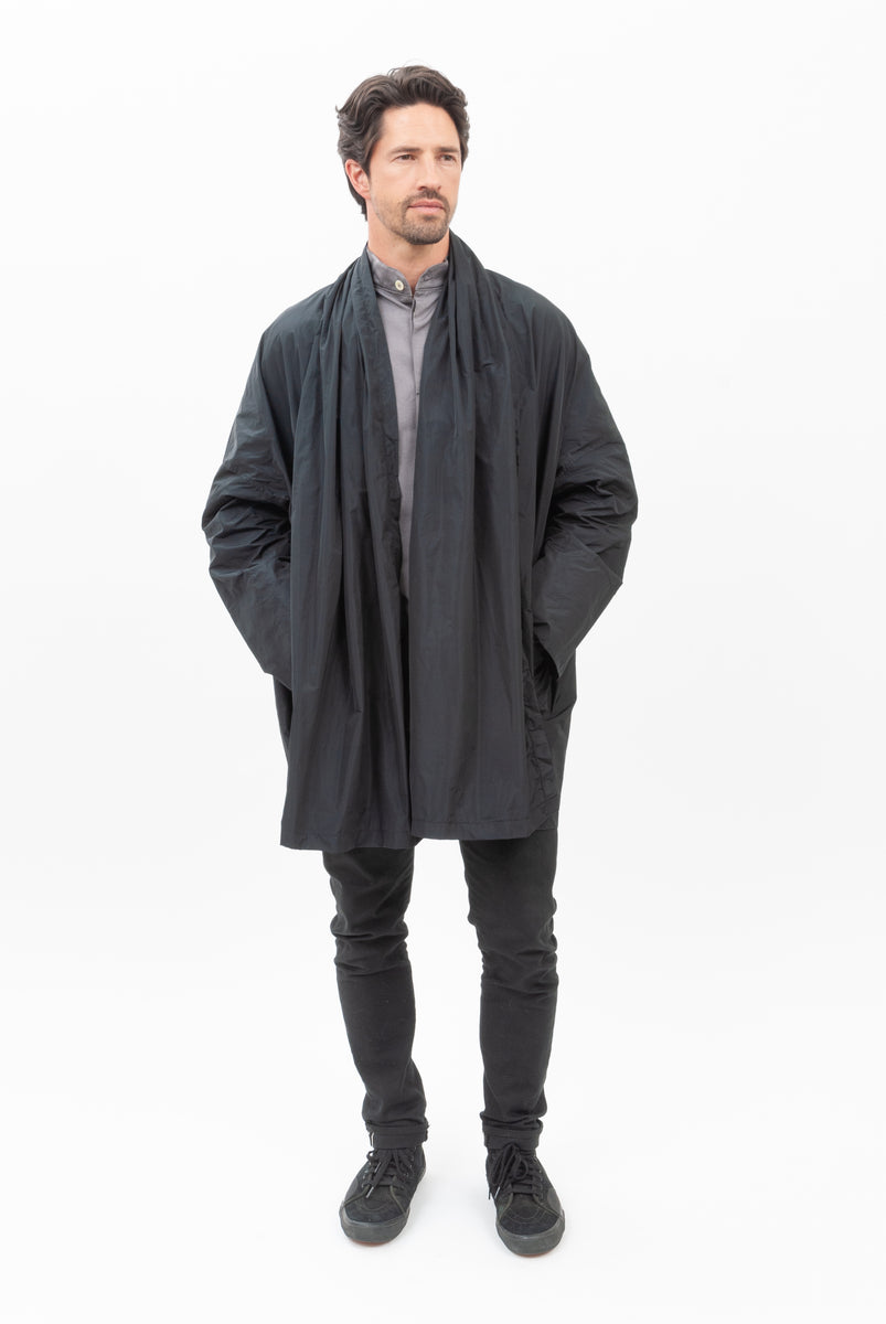 Black Italian Nylon Taffeta Flip Coat – Andrea Reynders